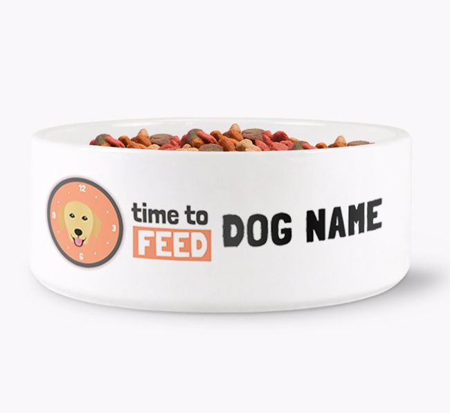 'Time to feed {dogsName}' Dog Bowl